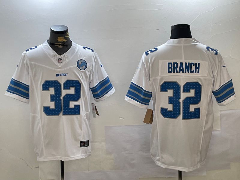 Men Detroit Lions 32 Branch White three generations 2024 Nike Limited NFL Jersey style 2